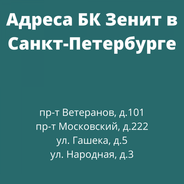 Адреса ППС букмекерской конторы Зенит
