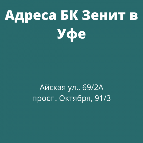 Адреса ППС букмекерской конторы Зенит