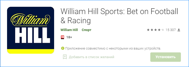 Зеркальная букмекерская контора William Hill